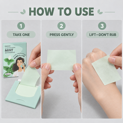 Mint Oil Blotting Paper - Set of 2 (60 Sheets Each)
