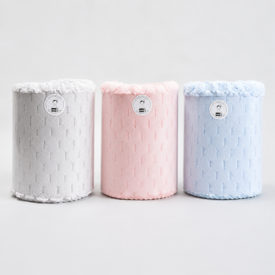 Mumuso Absorbent Oversized Bath Towel — Light Blue/ Pink/ Grey- So Soft!