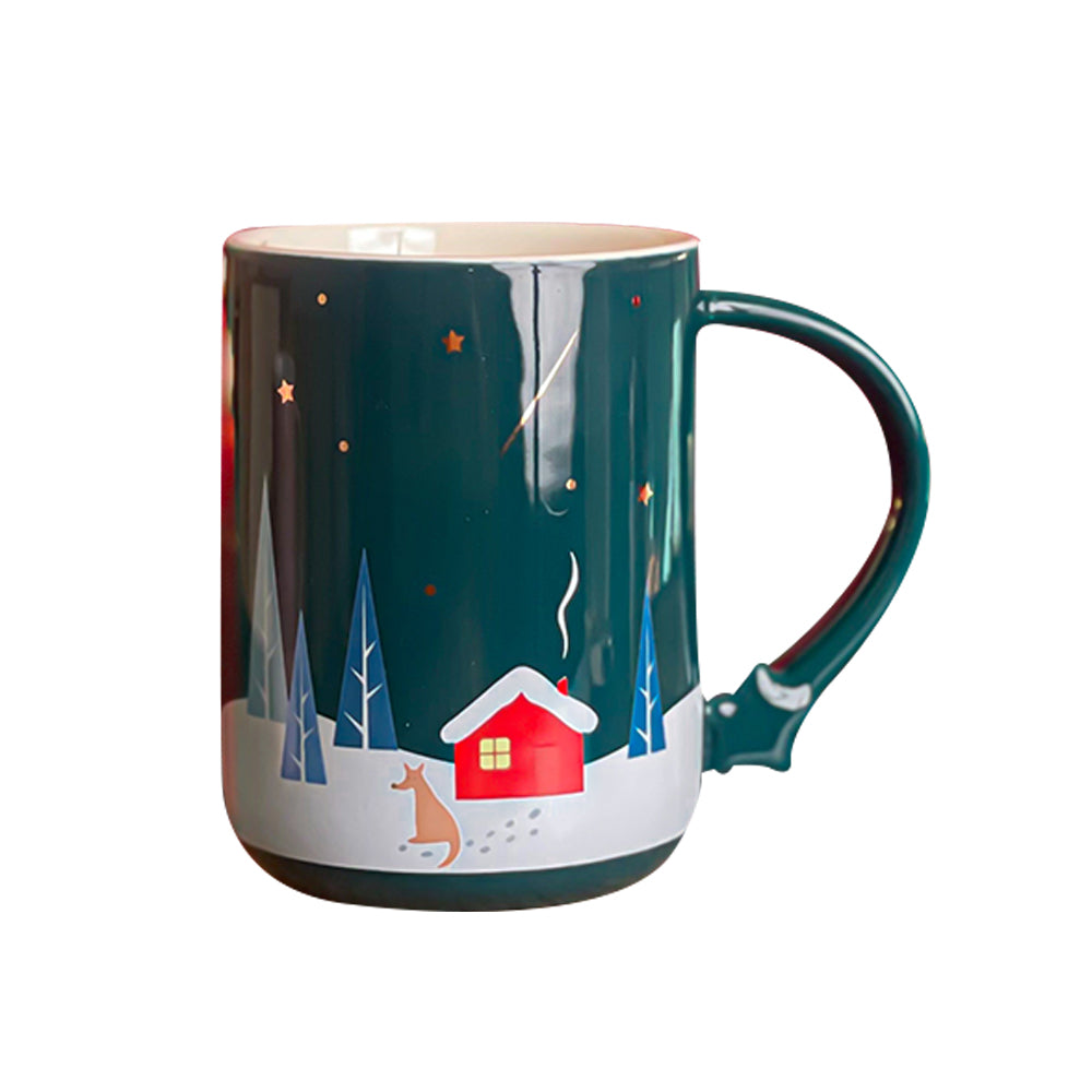 Christmas Snowhouse Ceramic Mug - Green /410 ml Mumuso