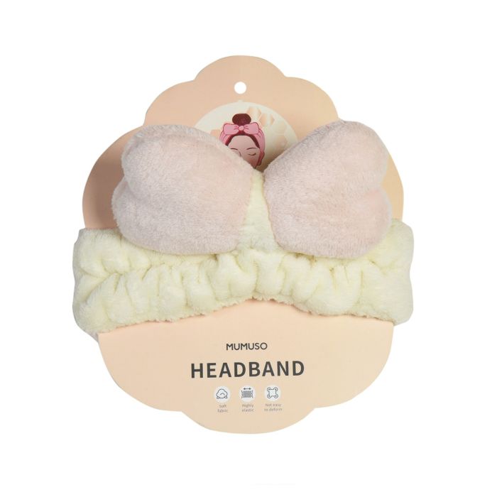 Comfy Bowtie Headband - Colorblocking /Pink Mumuso