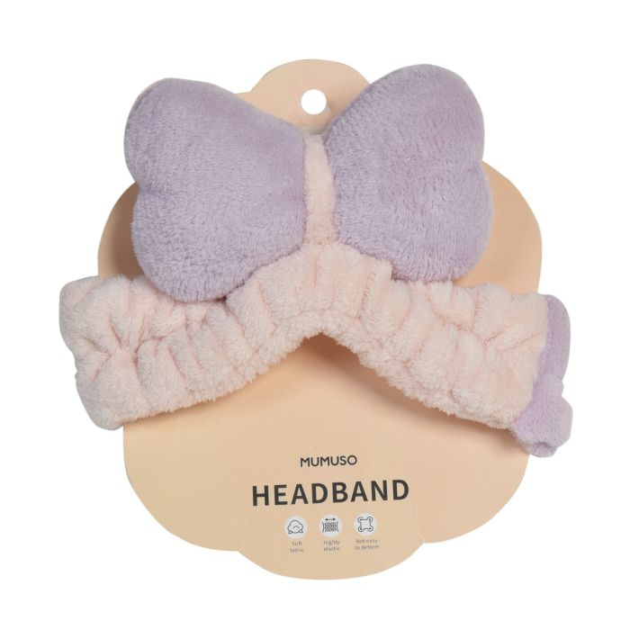 Comfy Bowtie Headband - Colorblocking /Purple Mumuso