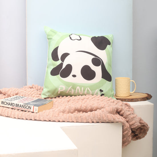 Cute Naughty Panda Throw Pillow- Green/ Blue/ Pink
