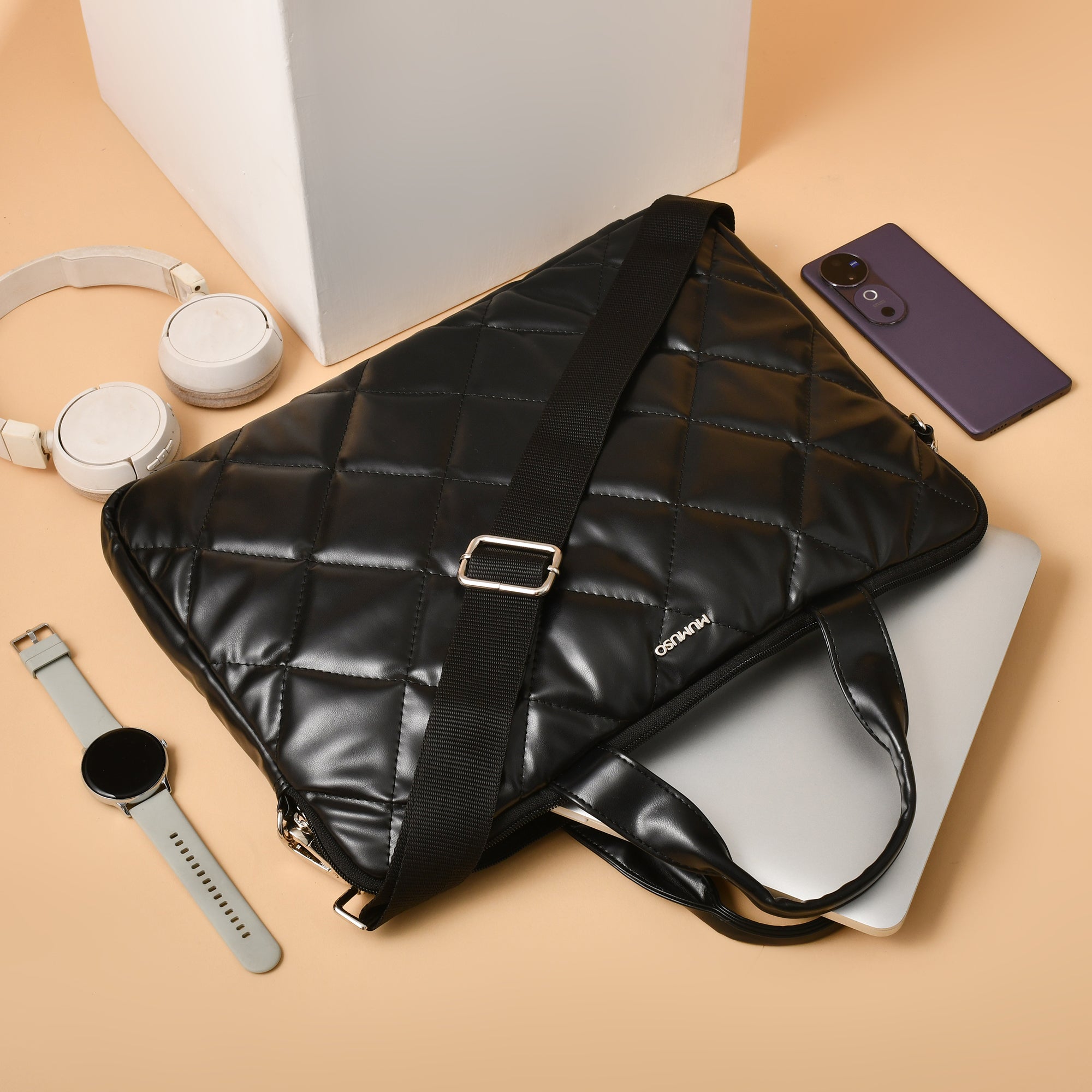 Premium Quilted Laptop Bag- Fits 15inch Laptop