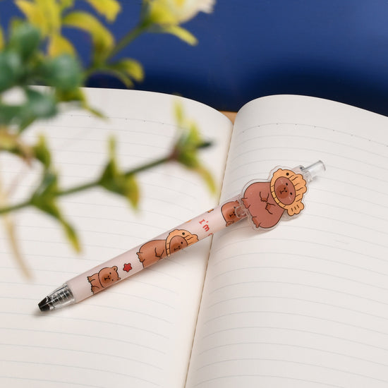Mumuso’s Capybara Gel Pen - Brown & Pink