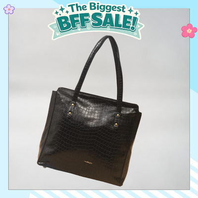 Mumuso Croco Tote Bag- Black