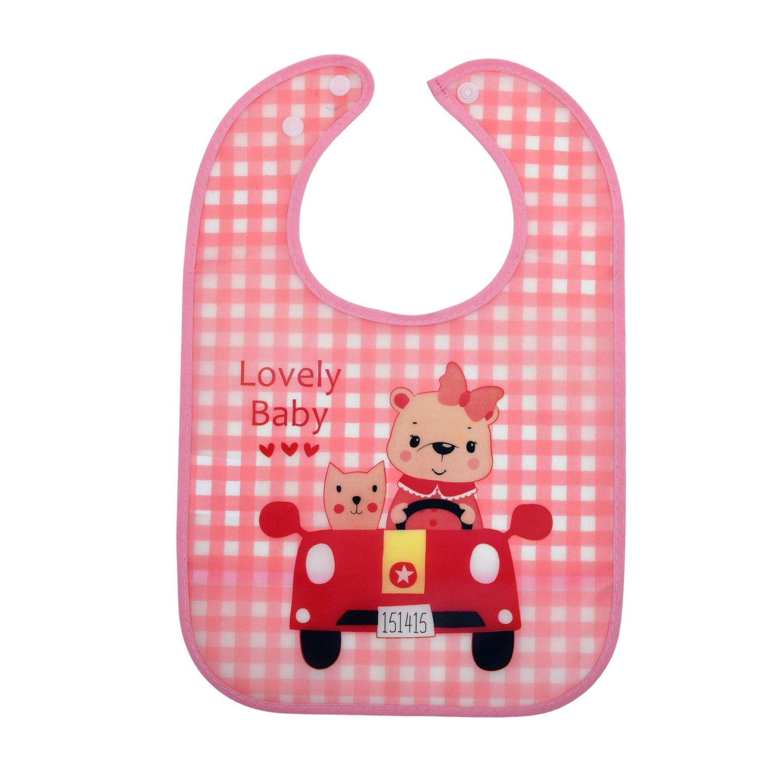 Cute Bear Portable Bib for Babies -Pink Mumuso