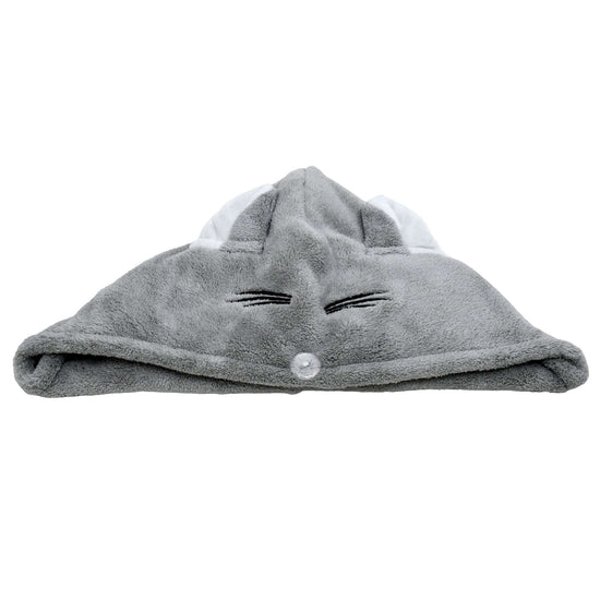 Cute Cat Hair Drying Towel - Grey Mumuso