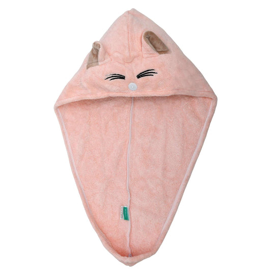Cute Cat Hair Drying Towel - Pink Mumuso