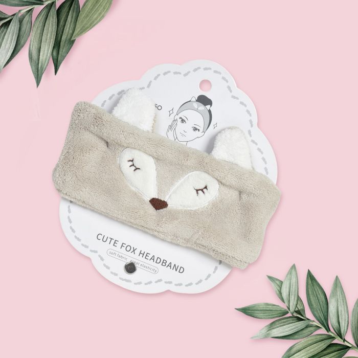 Cute Fox Headband - Khaki Mumuso