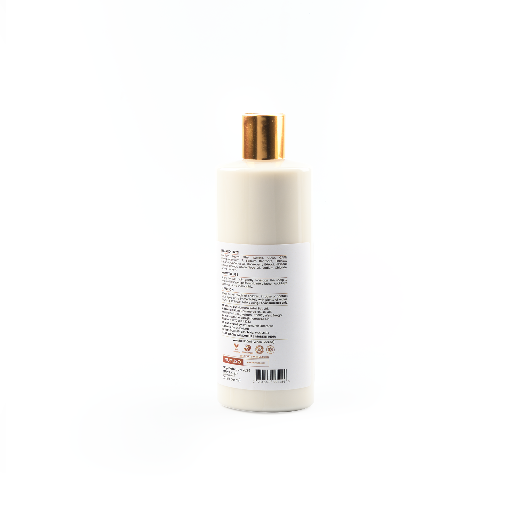 Coconut Milk Shampoo with Gooseberry Extracts - 300 ml