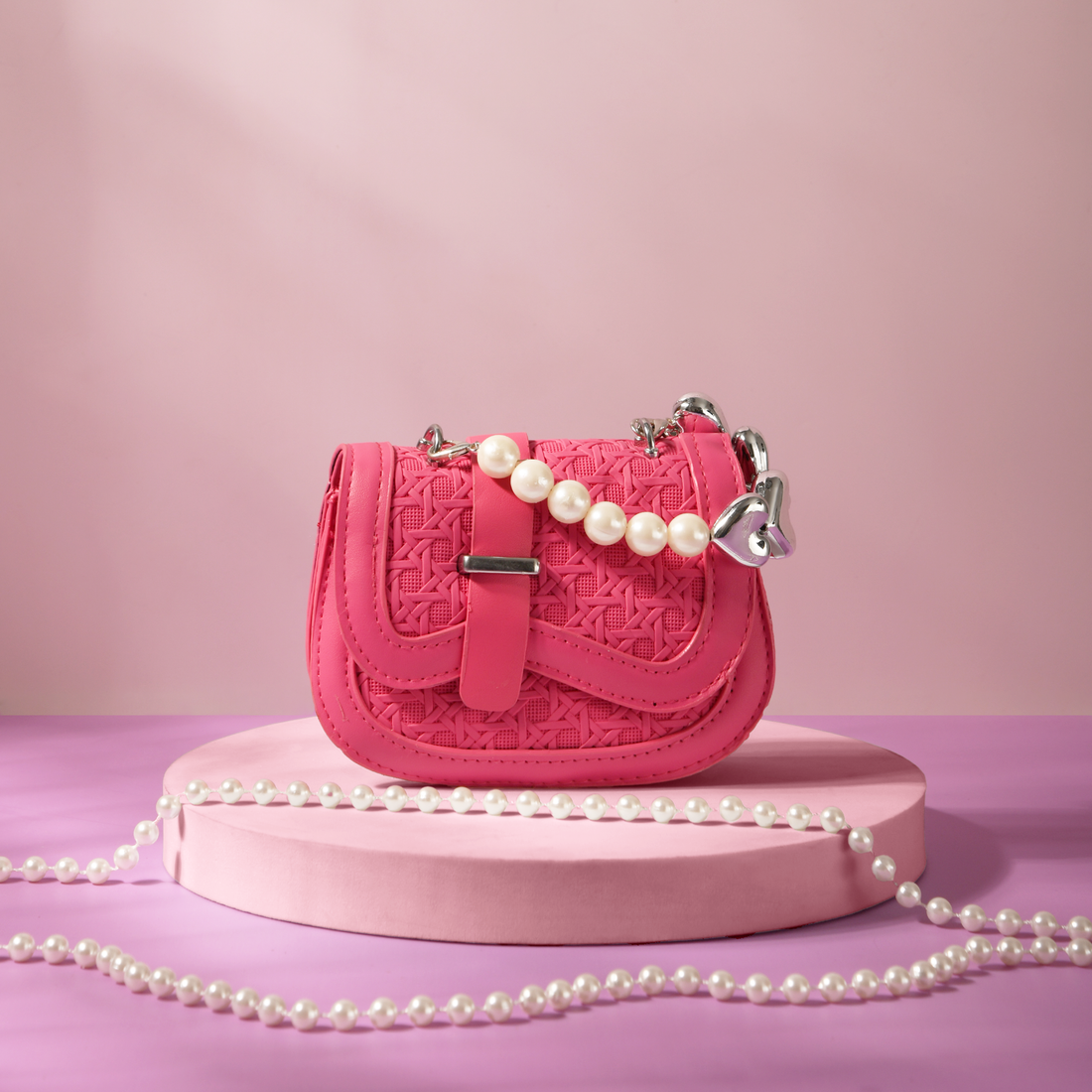 Mini Handbag with Pearl &amp; Chain Strap