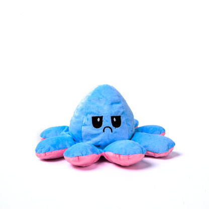 Reversible Moody Octopus Plushie - Medium / Blue &amp; Pink