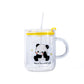 Cute Panda Dual-Use Glass Mug With Straw - 700 ML