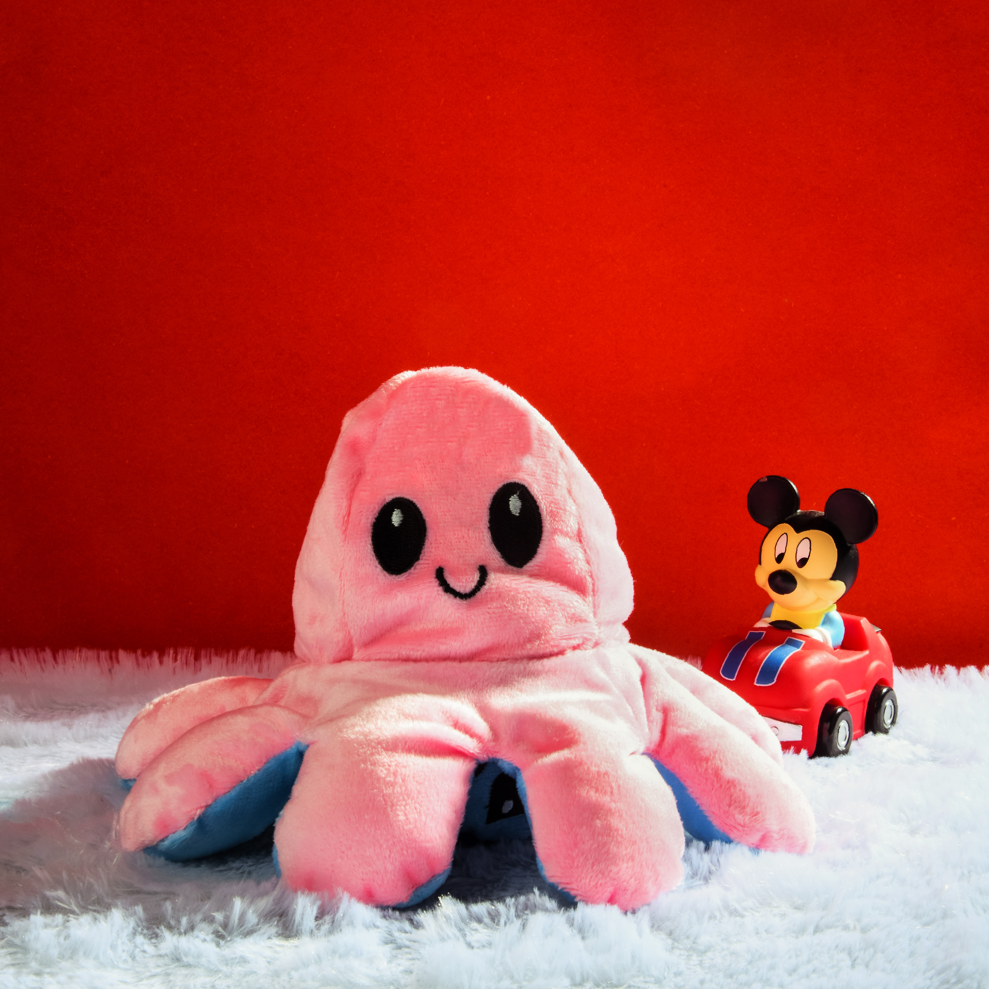 Reversible Moody Octopus Plushie - Medium / Blue &amp; Pink