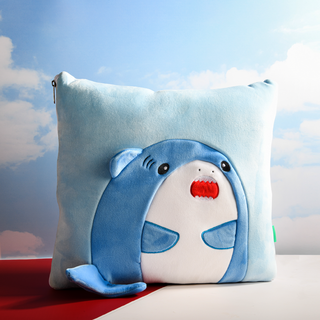 Shark Throw Pillow &amp; Quilt 2 in 1 - Blue