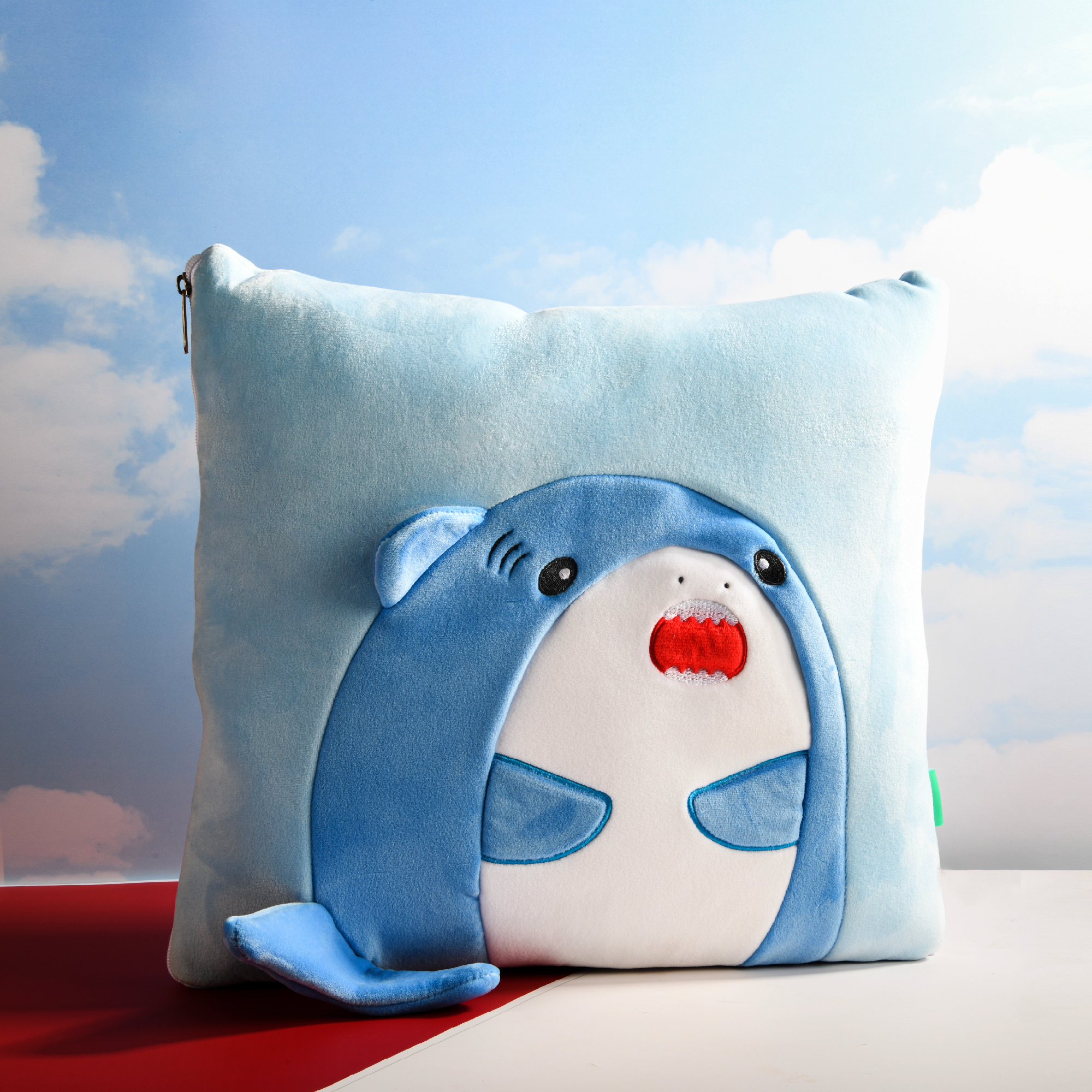 Shark Throw Pillow &amp; Quilt 2 in 1 - Blue