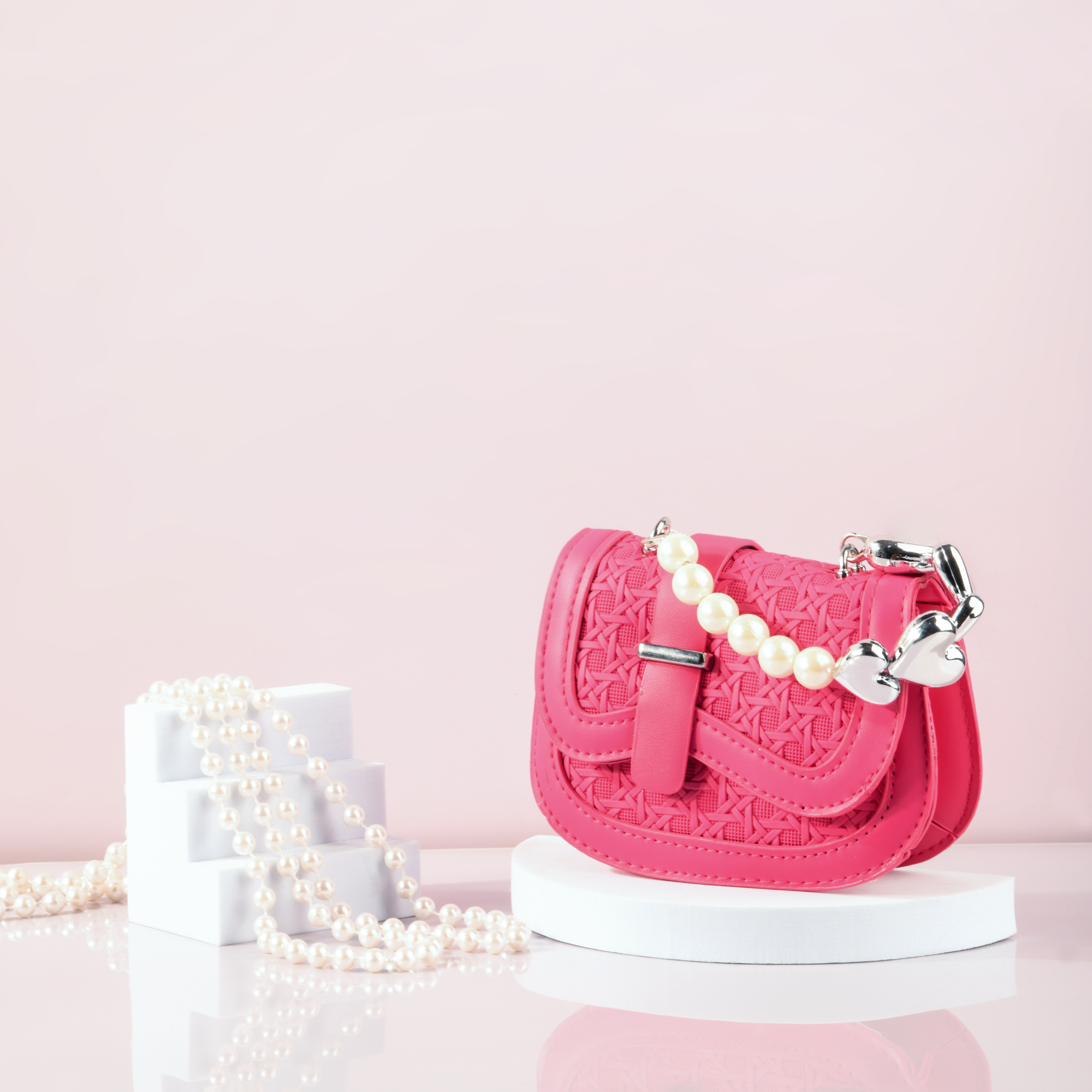 Mini Handbag with Pearl &amp; Chain Strap