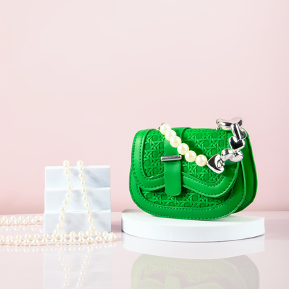 Mini Handbag with Pearl & Chain Strap