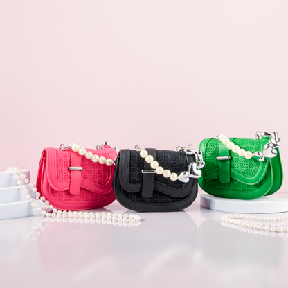 Mini Handbag with Pearl &amp; Chain Strap