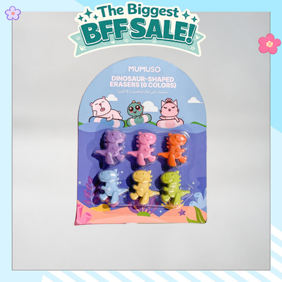Dinosaur shaped Erasers - Set of 6 Colours