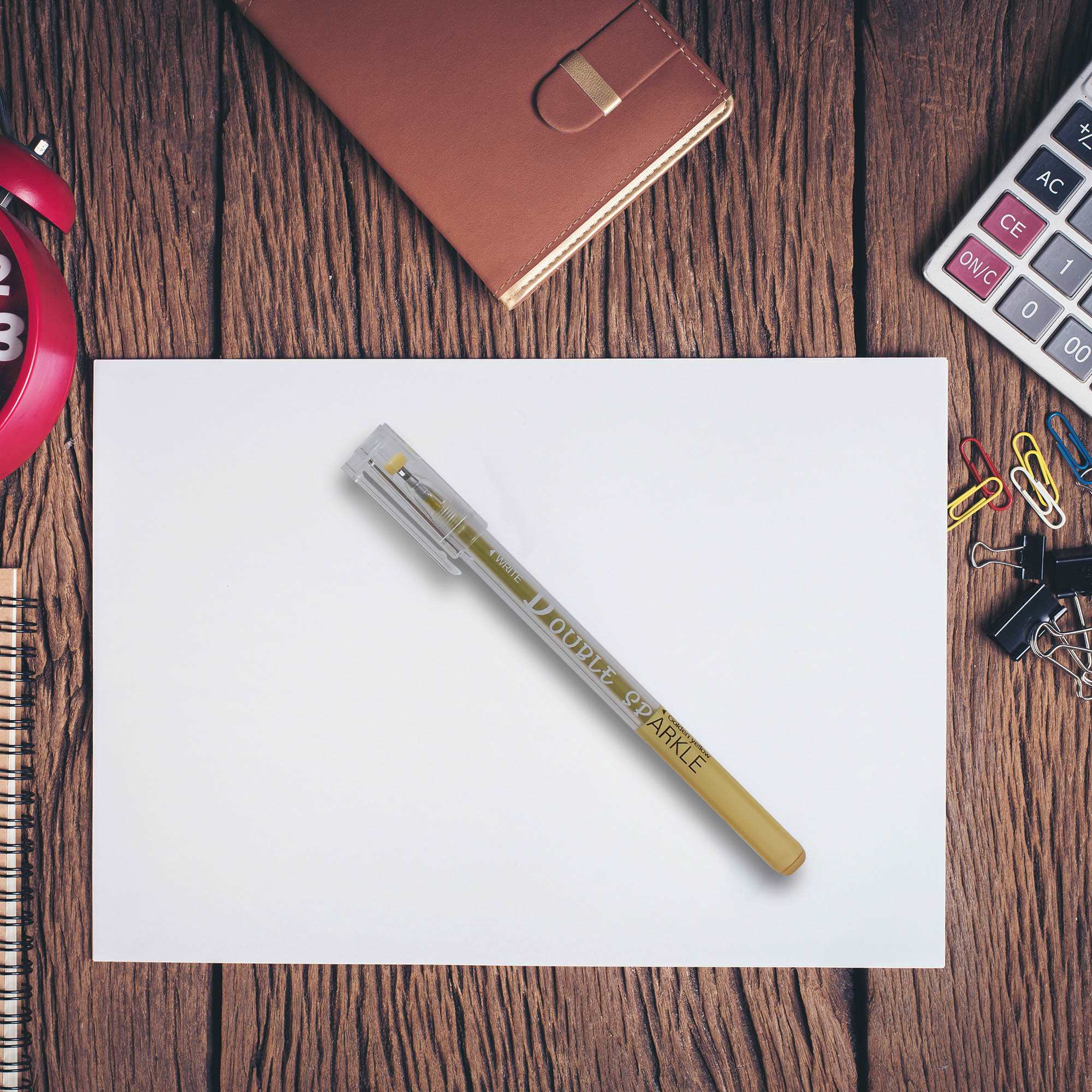 Double Gel Pen – Golden Yellow Mumuso