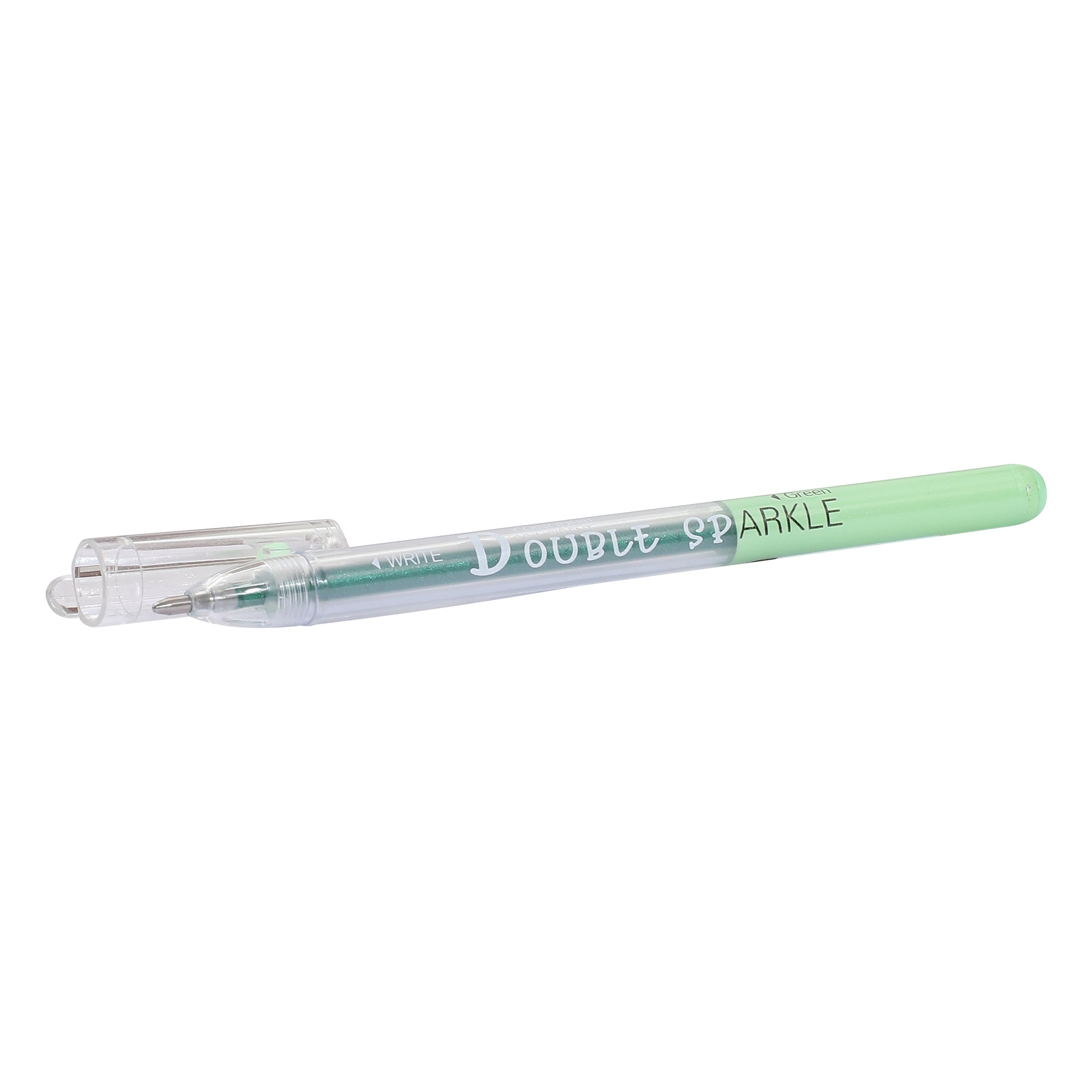 Double Sparkle Gel Pen – Green Mumuso