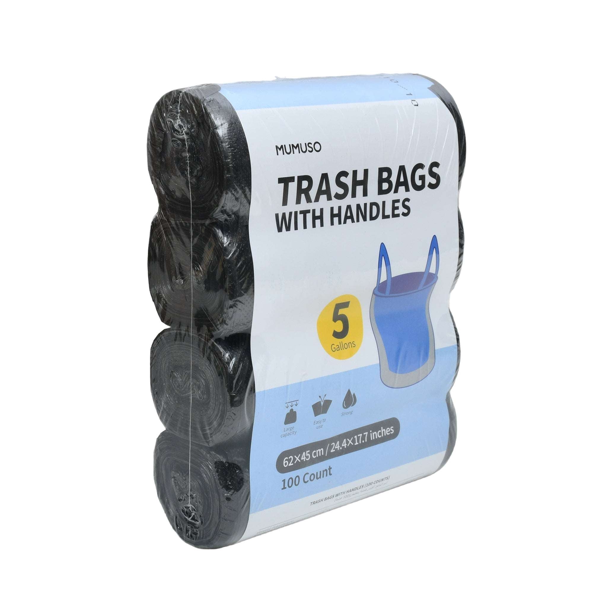 Durable Vest-Style Trash Bags - Pack of 100 Mumuso