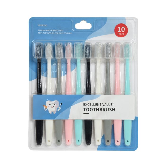 Excellent Value Toothbrush Set - Pack of 10 Mumuso
