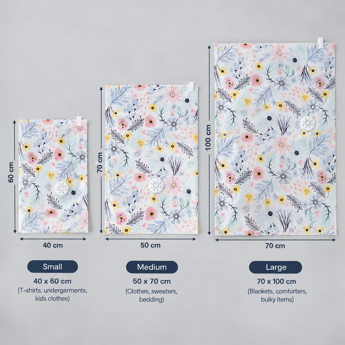 Self-Sealing Vacuum Storage Bag - Floral
