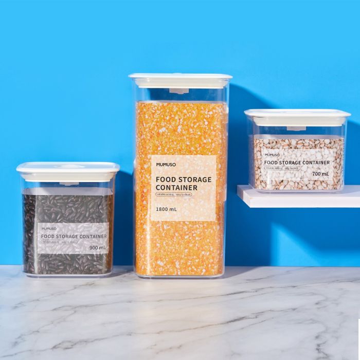 Food Storage Container (Rectangular/900 ml) - Transparent – Mumuso