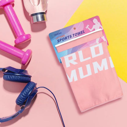 Funky Letters Sports Towel - Pink Gradient Mumuso