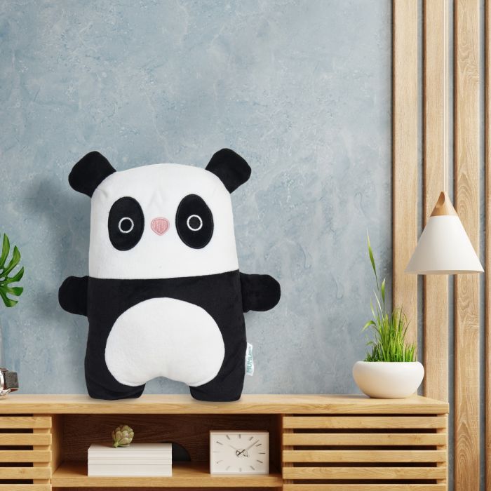 Gawky Panda Plush Toy - Black & White Mumuso