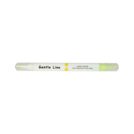 Gentle Line Dual-Tip Highlighter Pen - Yellow Mumuso
