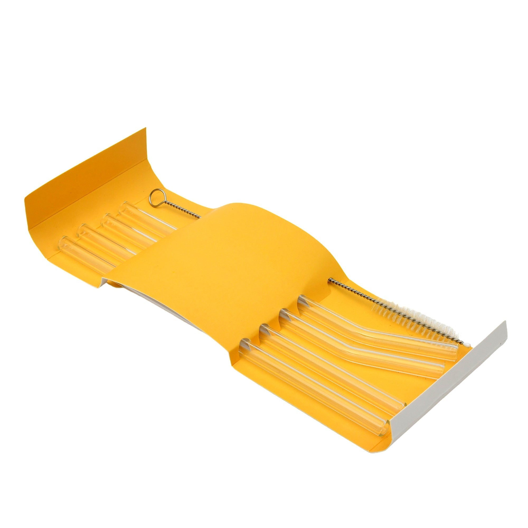 Glass Drinking Straws with Cleaning Brush - 4 pieces Mumuso