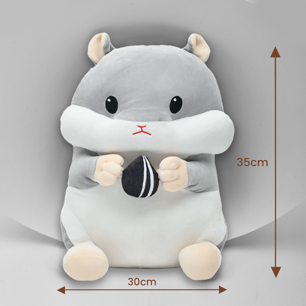 Cute Hamster Handwarmer Pillow- Beige and Gray