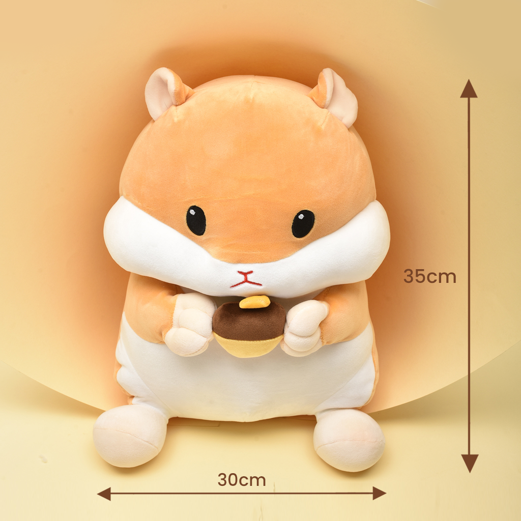 Cute Hamster Handwarmer Pillow- Beige and Gray
