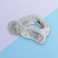 Headband with Embroidered Letters - Grey Mumuso