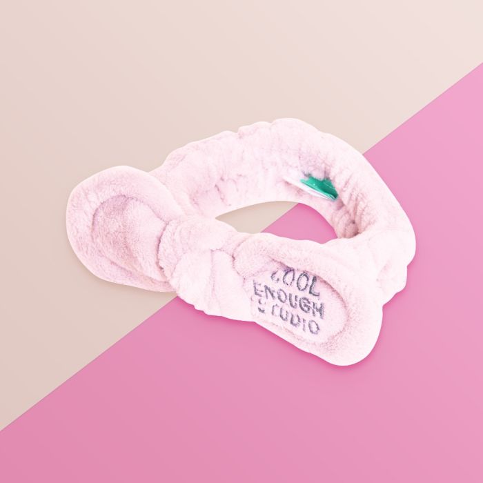 Headband with Embroidered Letters - Pink Mumuso