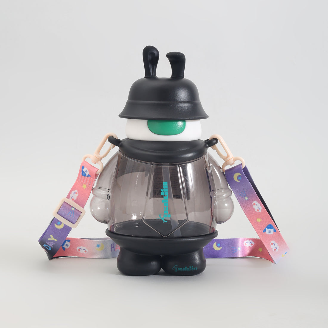 Mumuso Cool Bunny Plastic Water Bottle - 850 mL/Black