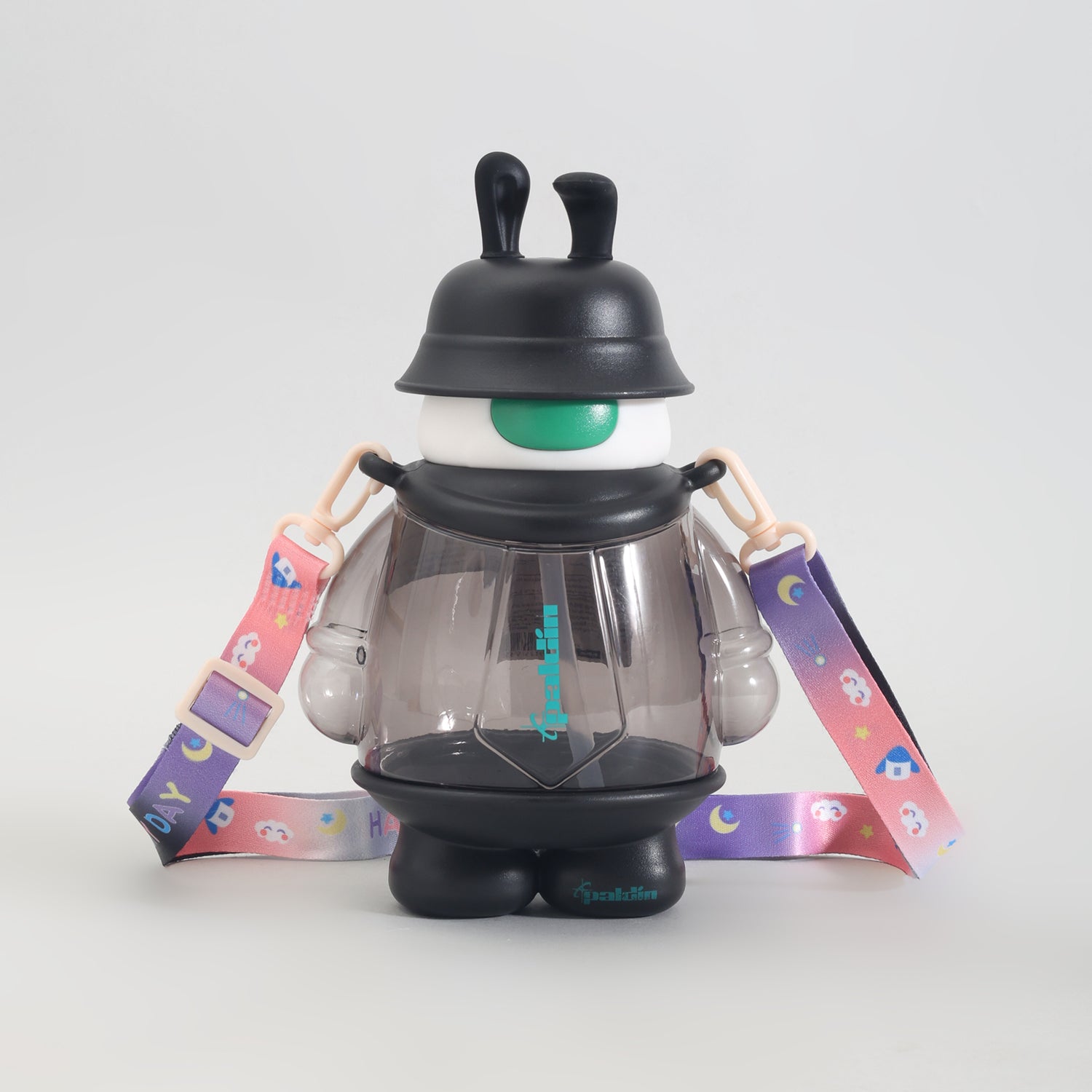 Mumuso Cool Bunny Plastic Water Bottle - 850 mL/Black