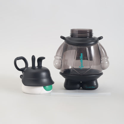 Mumuso Cool Bunny Plastic Water Bottle - 850 mL/Black