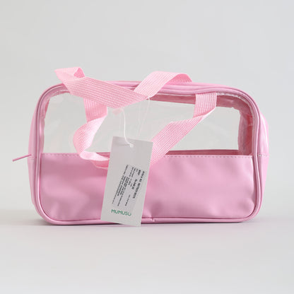 Mumuso Toiletry Bag with Clear Window- Pink/Medium