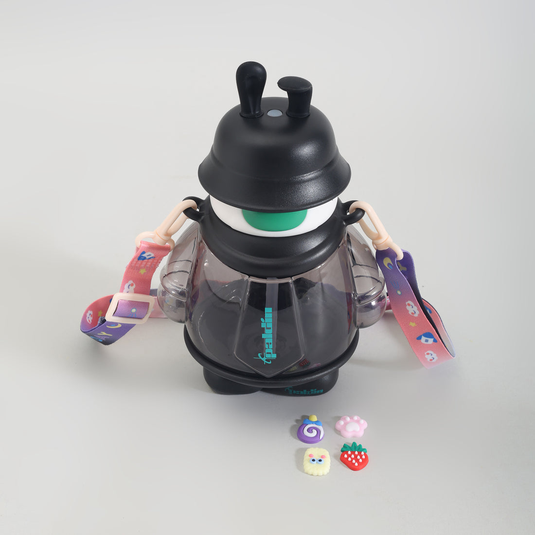 Mumuso Cool Bunny Plastic Water Bottle - 850 mL/Black