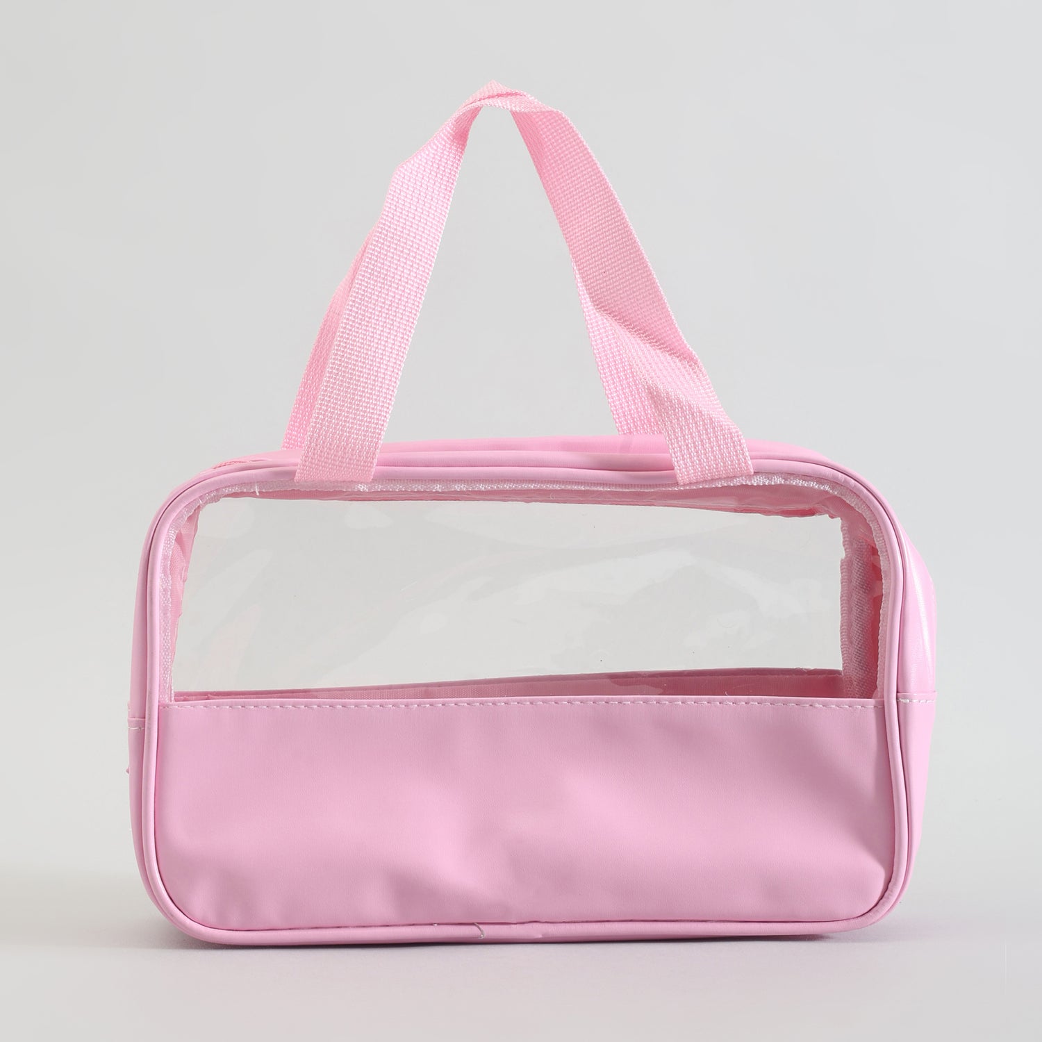 Mumuso Toiletry Bag with Clear Window- Pink/Medium