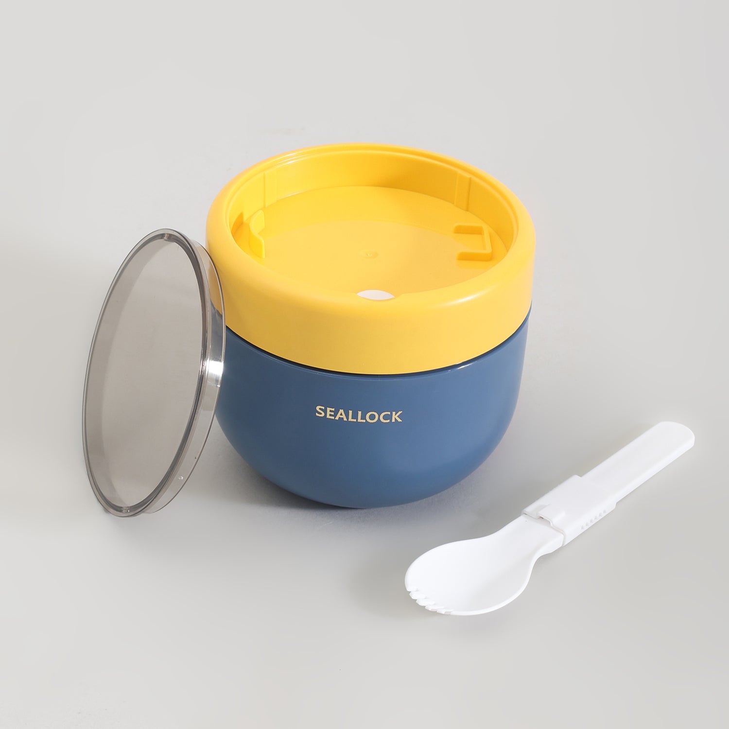Insulated Mini Lunch Box with Cutlery &amp; Transparent Lid- Assorted Colour!