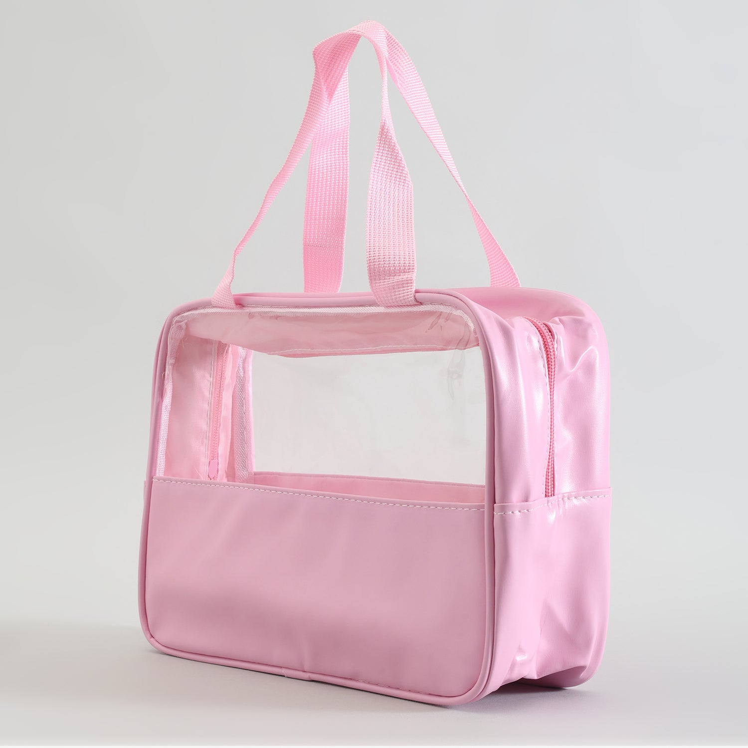 MUMUSO Toiletry Bag with Clear Window (Cherry Blossom Collection/Pink/L)