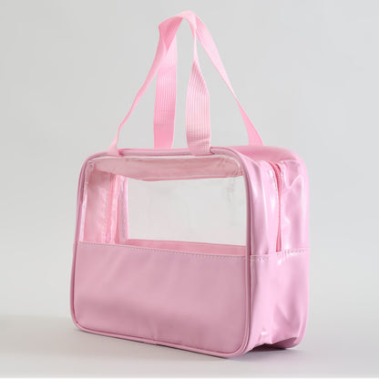 MUMUSO Toiletry Bag with Clear Window (Cherry Blossom Collection/Pink/L)