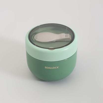 Insulated Mini Lunch Box with Cutlery &amp; Transparent Lid- Assorted Colour!