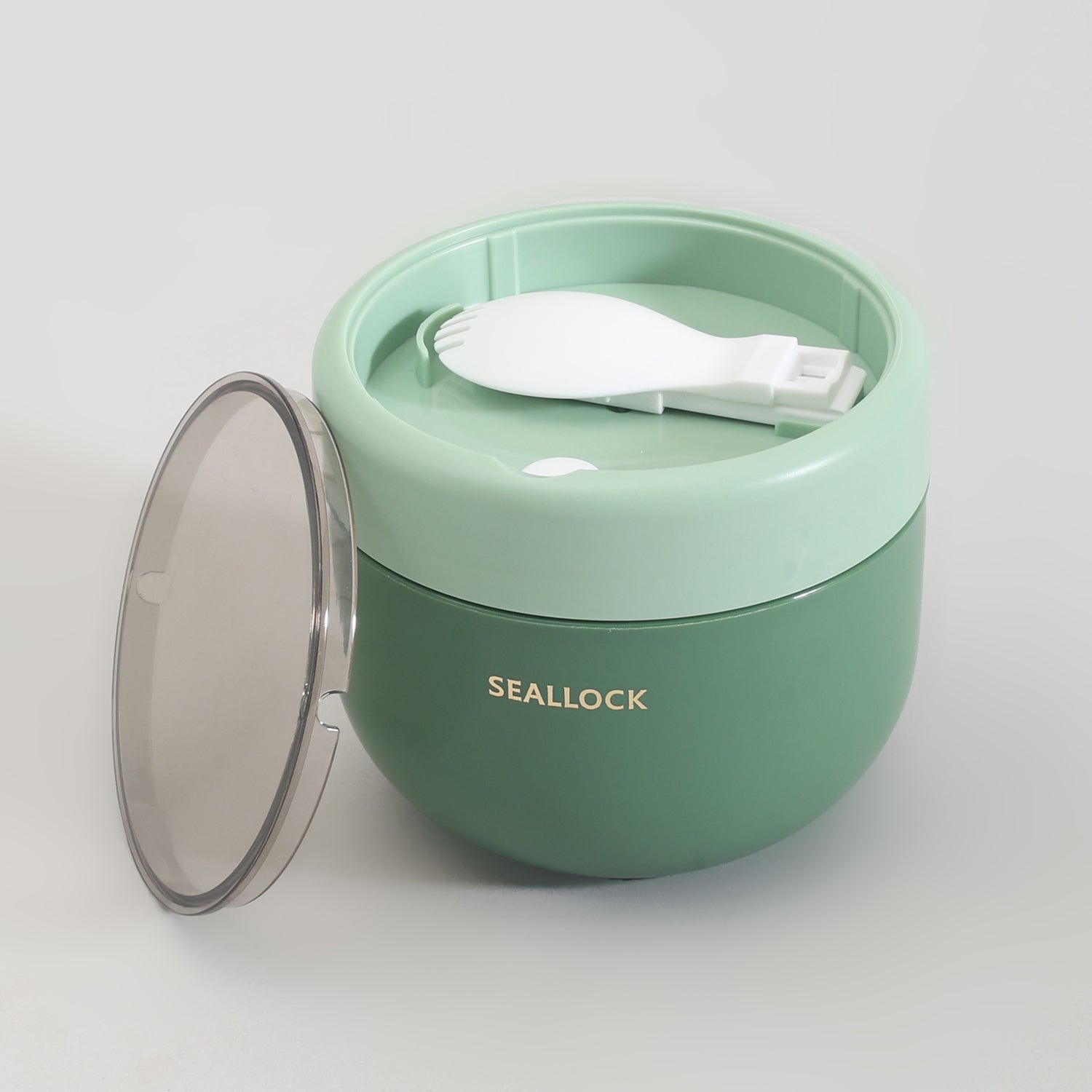 Insulated Mini Lunch Box with Cutlery &amp; Transparent Lid- Assorted Colour!