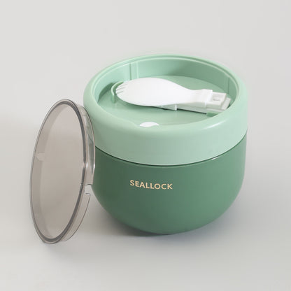 Insulated Mini Lunch Box with Cutlery &amp; Transparent Lid- Assorted Colour!